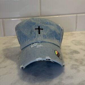KBETHOS Light Blue Distressed Cap